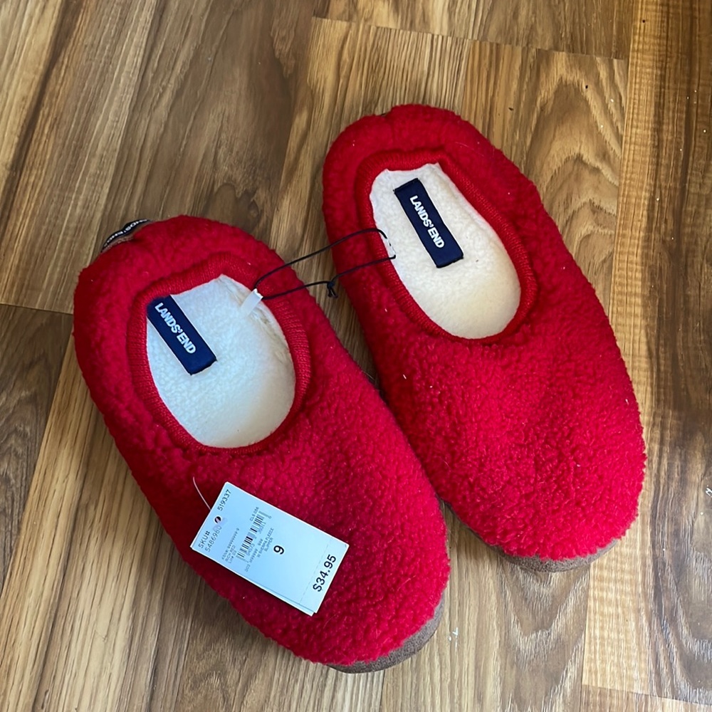 Lands’ End Red Slippers